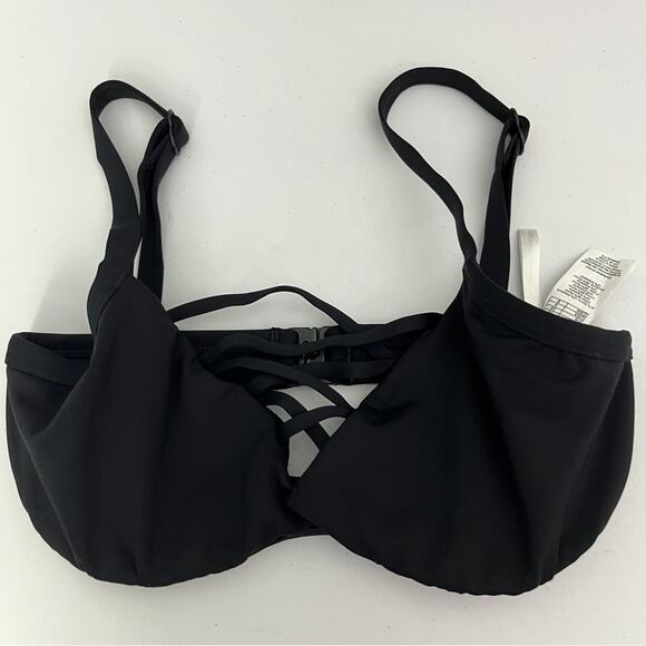 Seafolly Active DD Cup Bralette Bikini Top in Black DD Cup NWOT 6US - Picture 3 of 7